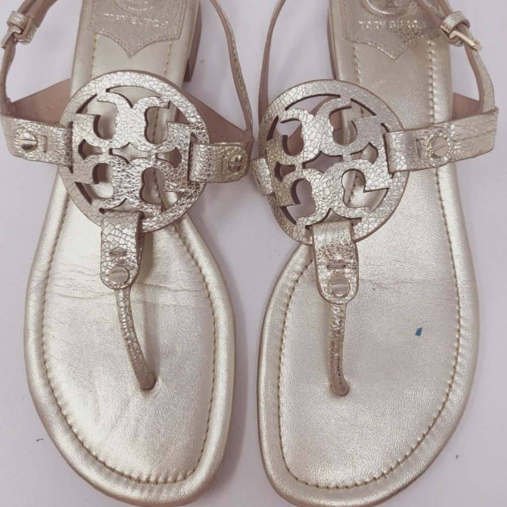 Tory Burch Miller Metallic Sandal Spark Gold 30mm